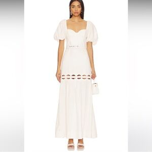 Shona Joy Cream Puff Sleeve Maxi Dress